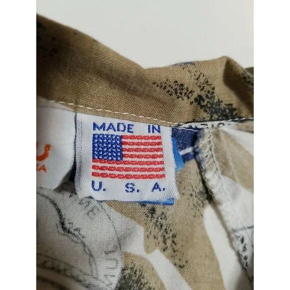 Vintage Peggy Lou California Blouse Women’s 42 (2X) Made USA Jungle Button Up - Picture 11 of 13